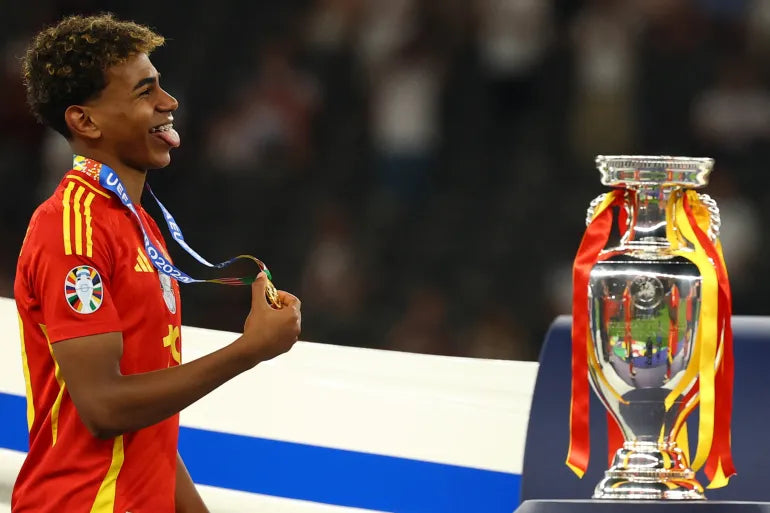 Spain beat England 2:1 to win the European Cup for the fourth time in history